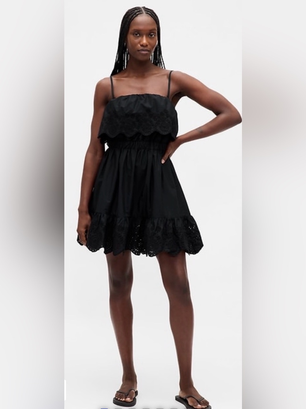 GAP Eyelet Ruffle Mini Dress with Removable Adjustable Straps Size Large Tall